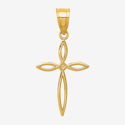 Womens 14K Gold Cross Pendant