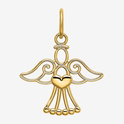 Womens 14K Gold Angel Pendant