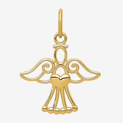 Womens 14K Gold Angel Pendant