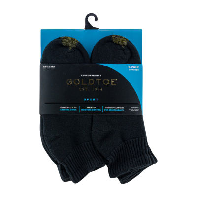 Gold Toe Athletic Sport 6 Pair Quarter Ankle Socks Mens