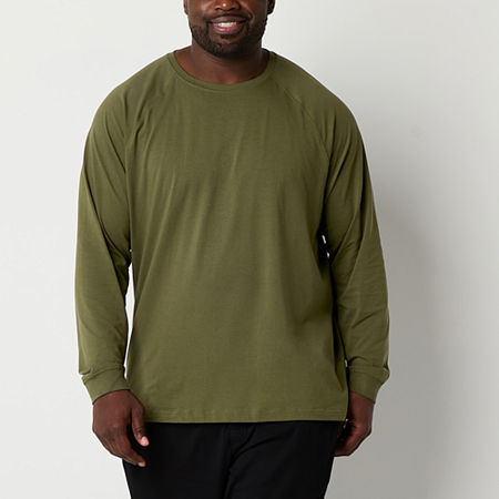 Shaquille O'Neal XLG Mens Big and Tall Long Sleeve Crew Neck Pajama Top, 3x-large Tall, Green