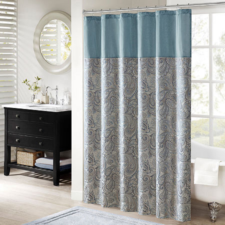 Madison Park Whitman Shower Curtain, One Size, Blue