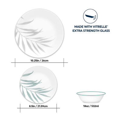 Corelle Solar Print 12-pc. Glass Dinnerware Set, Color: White