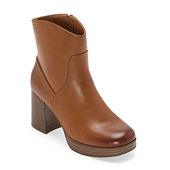 Yoki Womens Blonde Stacked Heel Booties JCPenney