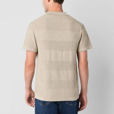 mutual weave Mens Short Sleeve Regular Fit Button-Down Shirt