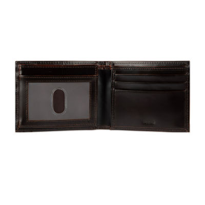 Stafford Distressed Mens Personalized Rfid Blocking Bifold Wallet