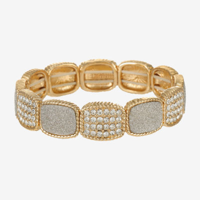 Monet Jewelry Rope Twist Womens Glass Rectangular Stretch Bracelet