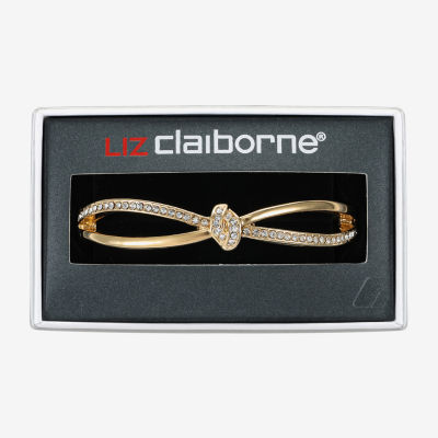 Liz Claiborne Pave Stretch Womens Glass Infinity Knot Bangle Bracelet