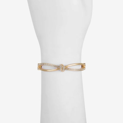 Liz Claiborne Pave Stretch Womens Glass Infinity Knot Bangle Bracelet