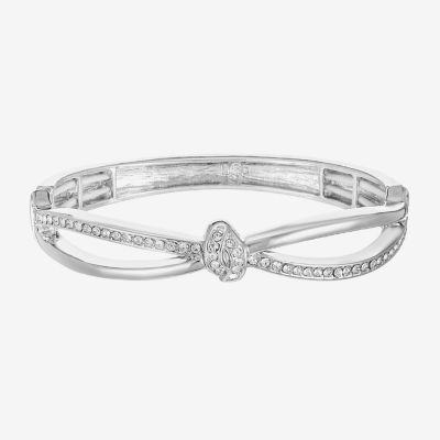 Liz Claiborne Pave Stretch Womens Glass Infinity Knot Bangle Bracelet