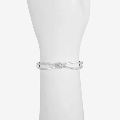 Liz Claiborne Pave Stretch Womens Glass Infinity Knot Bangle Bracelet