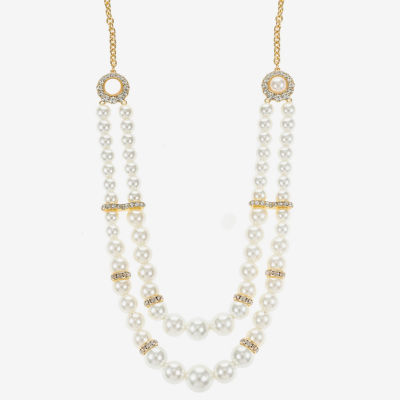 Monet Jewelry Gold Tone Multi Womens Glass 18 Inch Strand Necklace