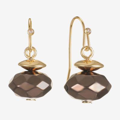 Liz Claiborne Tri Tone Beaded Womens Drop Earrings
