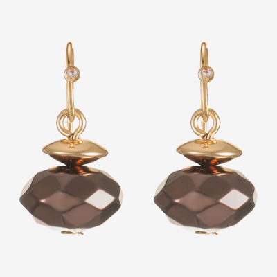 Liz Claiborne Tri Tone Beaded Womens Drop Earrings