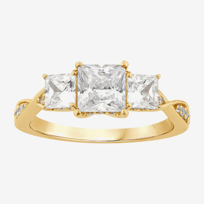 Three Stone Jcpenney Wedding Rings Womens F Vs2) Womens Lab Grown