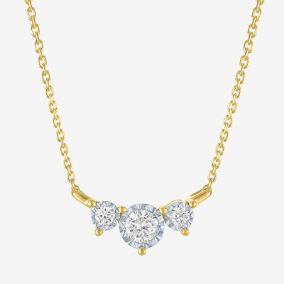 (G-H / Si2-I1) Womens 1/4 CT. T.W. Lab Grown White Diamond 14K Gold Over Silver 16 Inch Pendant Necklace