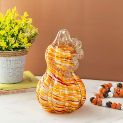 Glitzhome 8.5 Glass Gourd Thanksgiving Tabletop Decor