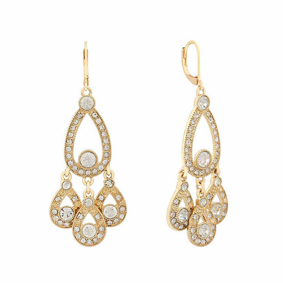Monet Jewelry Pear Chandelier Earrings
