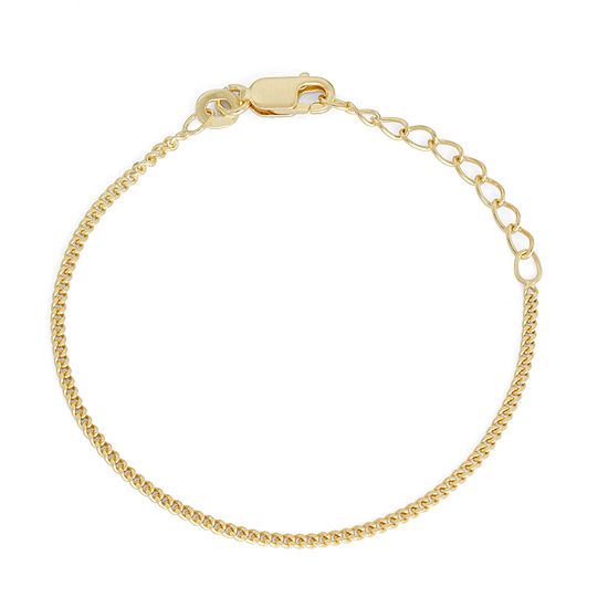 Children's 14K Yellow Gold Over Silver Curb Chain Bracelet