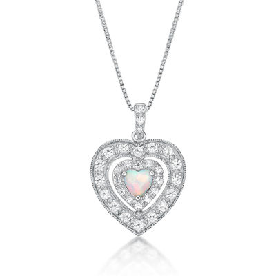 Womens LabCreated Opal & LabCreated White Sapphire Sterling Silver