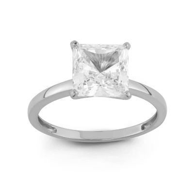 DiamonArt® Womens 3 CT. T.W. Lab Created White Cubic Zirconia 10K Gold Engagement Ring