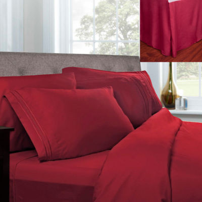 SWEET HOME COLLECTION 1500 Series Microfiber Sheets & Pleated Bed Skirt Set