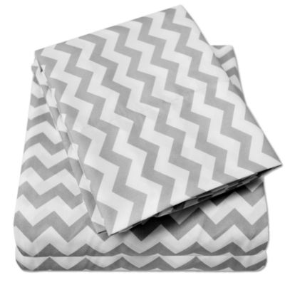 Sweet Home Collection™ Chevron Printed Sheet Set, Double Brushed Microfiber