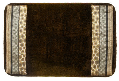 Popular Bath Safari Stripes 21 x 32 Banded Bathroom Rug, Color: Chocolate - JCPenney
