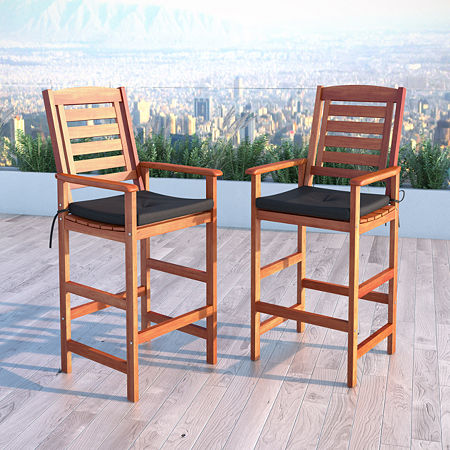 Miramar Counter Stools - Set Of 2, One Size, Brown