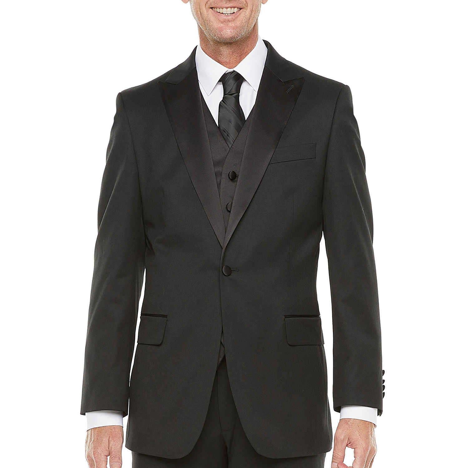 Stafford Coolmax Mens Classic Fit Tuxedo Jacket, Color: Black - JCPenney