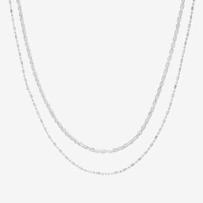 Sparkle Allure 2pc. Pure Silver Over Brass 18 Inch Rope Necklace Set