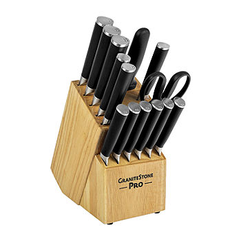 Sabatier 15 Pc. Forged Triple Riveted Cutlery Set In Acacia Wood Block, Cutlery, Household
