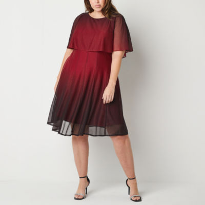 Jcpenney plus size hot sale red dresses