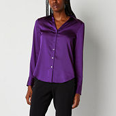 Worthington Womens Long Sleeve Regular Fit Button-Down Shirt - JCPenney