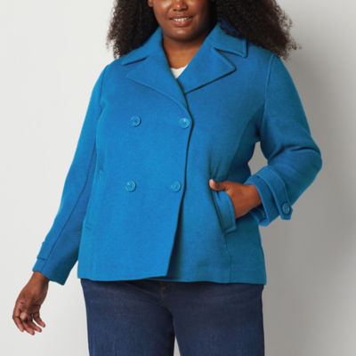 Women's plus size hot sale wool pea coats