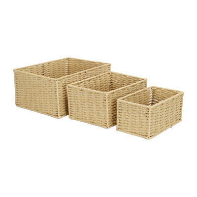 Woven Rope Rectangular Basket 3 PC Set