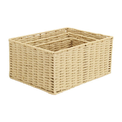 Woven Rope Rectangular Basket 3 PC Set