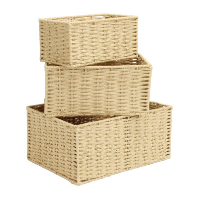 Woven Rope Rectangular Basket 3 PC Set