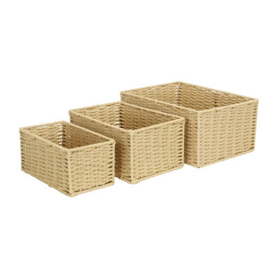 Woven Rope Rectangular Basket 3 PC Set