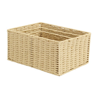 Woven Rope Rectangular Basket 3 PC Set