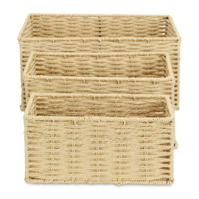 Woven Rope Rectangular Basket 3 PC Set