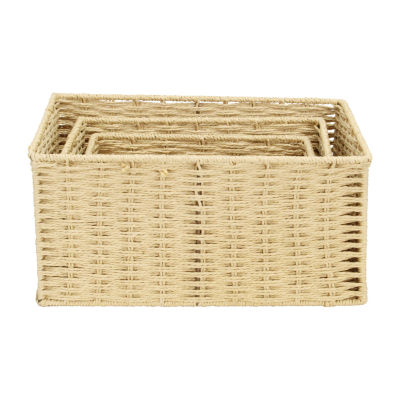 Woven Rope Rectangular Basket 3 PC Set