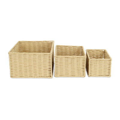 Woven Rope Rectangular Basket 3 PC Set