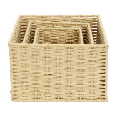 Woven Rope Rectangular Basket 3 PC Set