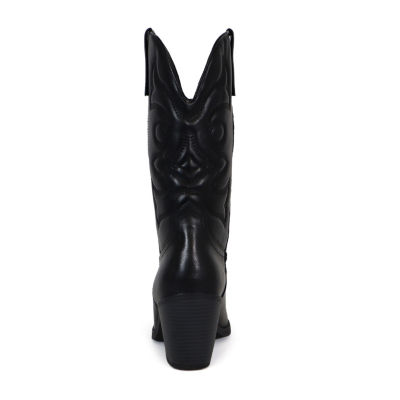 Yoki Womens Candiz Stacked Heel Cowboy Boots