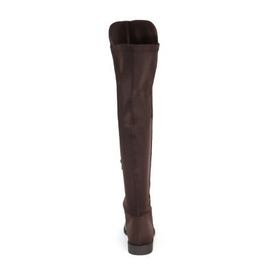 Yoki Womens Erin-12 Stacked Heel Over the Knee Boots
