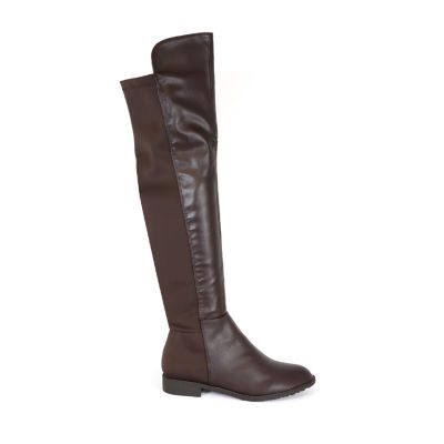 Yoki Womens Erin-12 Stacked Heel Over the Knee Boots