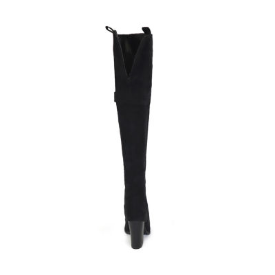 Yoki Womens Spade-30 Stacked Heel Over the Knee Boots