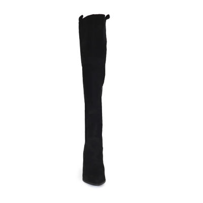 Yoki Womens Spade-30 Stacked Heel Over the Knee Boots