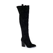 Worthington Womens Palmetto Stacked Heel Over the Knee Boots Color Black JCPenney